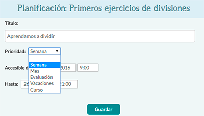 Planificar tareas para un grupo, paso 2 de 3